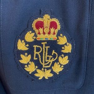RALPH LAUREN - Navy Blazer Signature.Crest / gold buttons .size 10